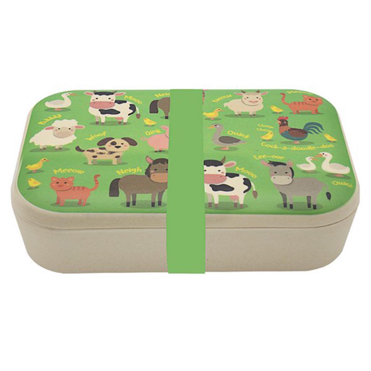 Les Trésors De Lily [R1134] - Бамбуковый ланч-бокс  Farm Animals  зеленый - 19x13x6 см зелёный