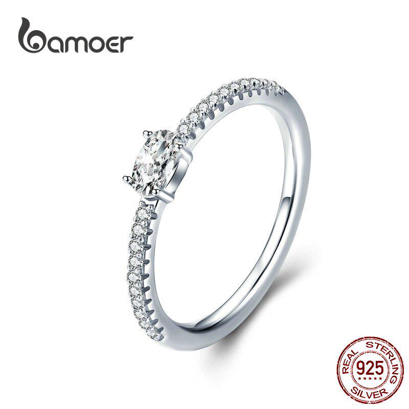 Кольцо BAMOER из стерлингового серебра 925 пробы, кольцо на палец, женское кольцо, драгоценные украшения, подарок 6