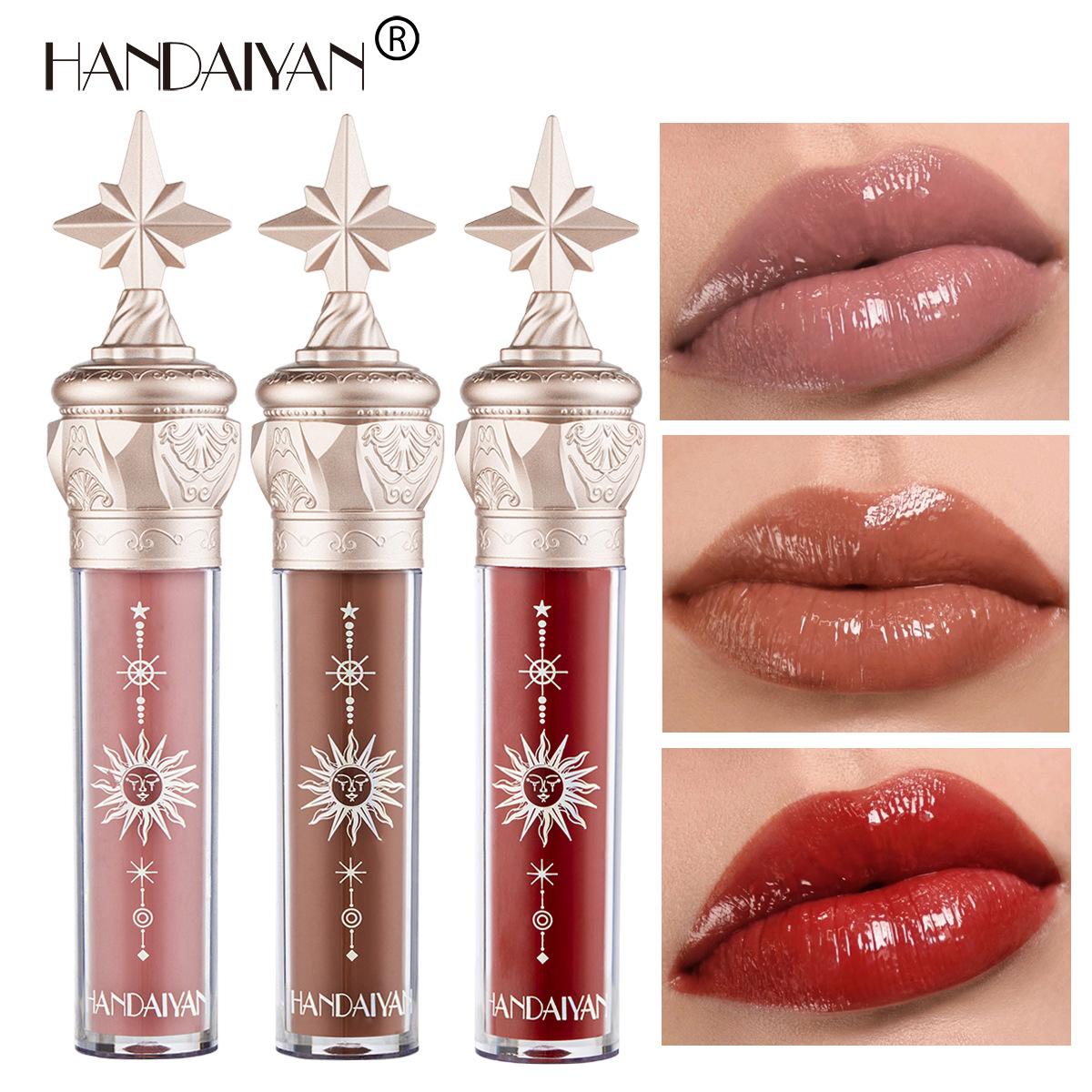 Блески для губ HANDAIYAN Little Star Stick Блеск для губ Губная помада Водная глянцевая пленка Зеркальная глазурь для губ Стеклянный блеск для губ Увлажняющий, стойкий и не легко выцветает 704#