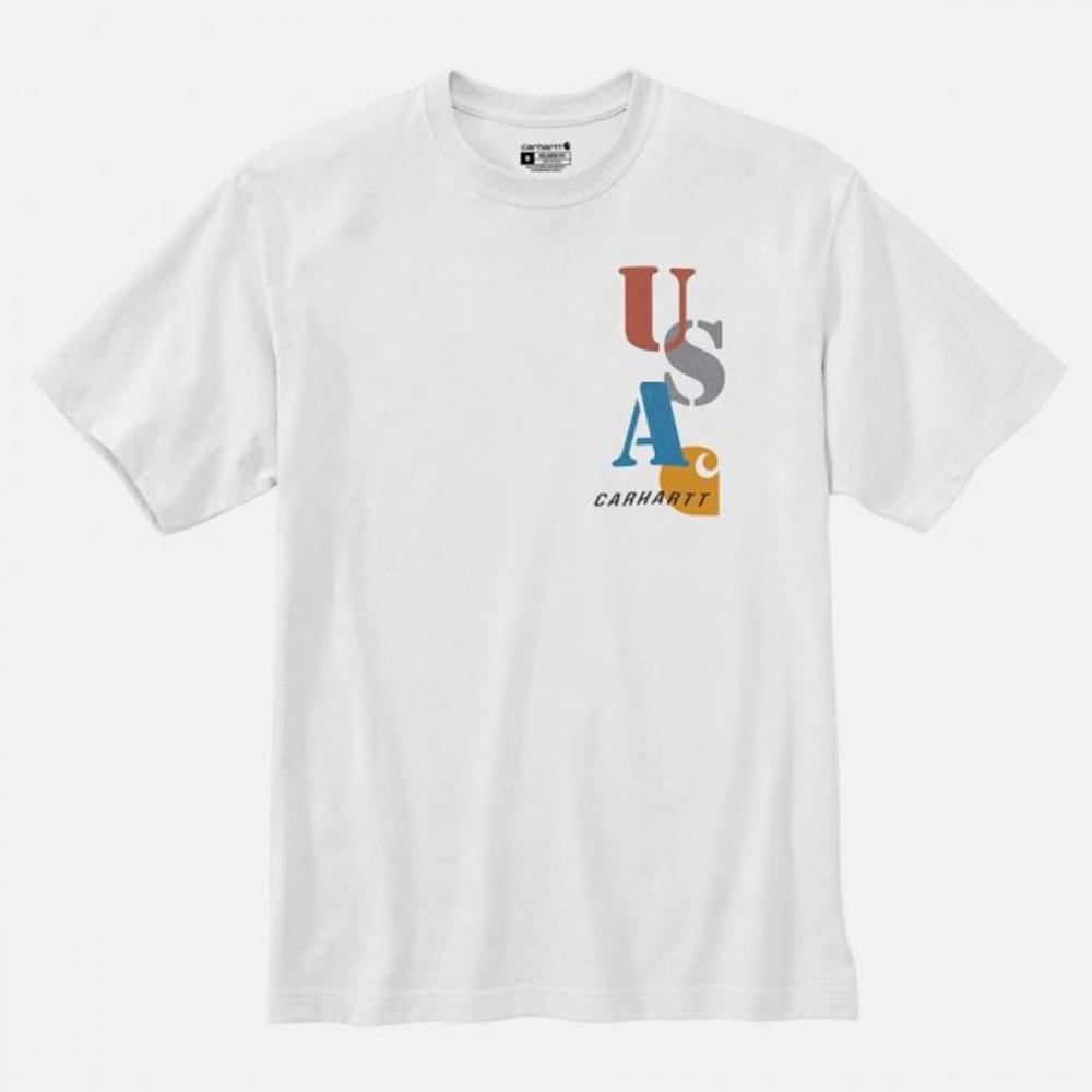 Футболки и лонгсливы  Joom CARHARTT Футболка Carhartt 105753 Relax Fit среднего веса с короткими рукавами, США, БЕЛАЯ 94600 94600 2XL
