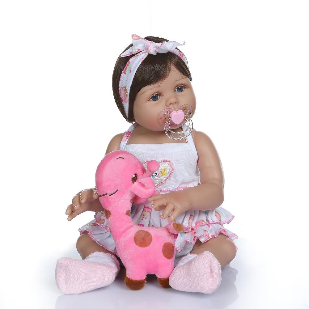 NPK 47 см новорожденная кукла Bebe Reborn девочка кукла в коричневой коже силиконовая игрушка для ванной всего тела куклы синий