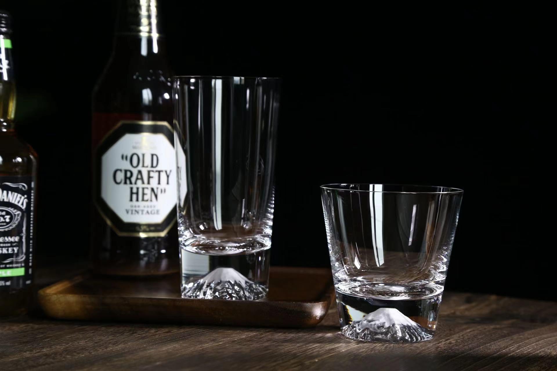 Кружки Стекло Tajima Glass Edo Glass Mt. Фудзи качает стекло в деревянной коробке (Чисто (без обработки поверхности))