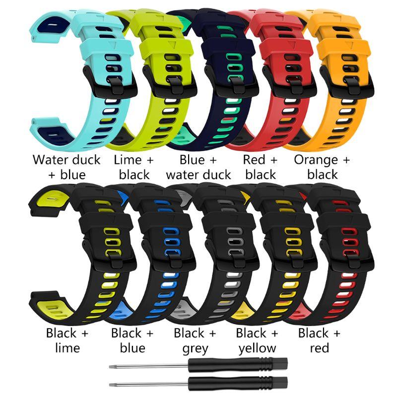Сменный силиконовый ремешок со стальной пряжкой для Garmin Forerunner 735xt/220/230/235 4