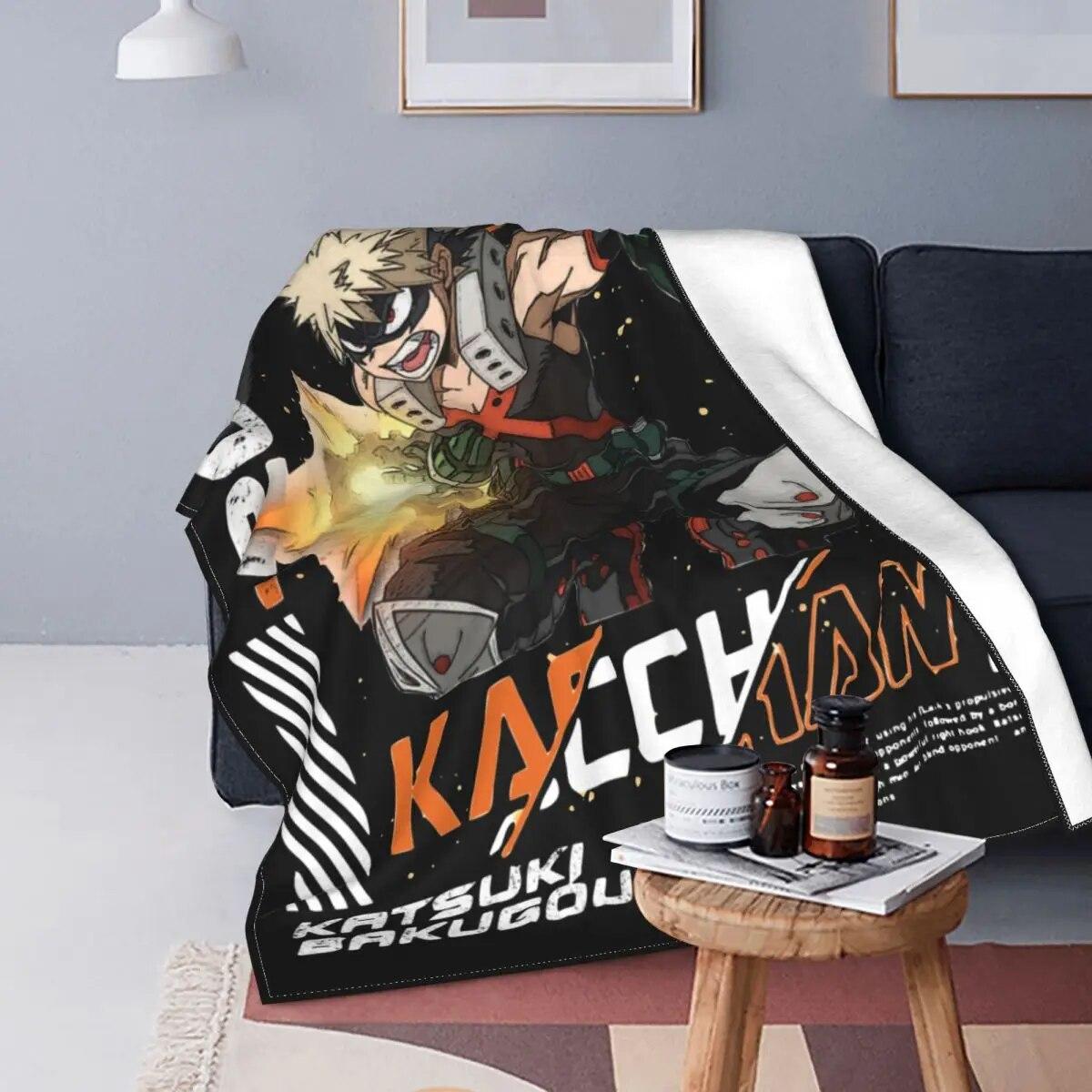 Kacchan Katsuki Bakugo My Hero Academia эстетические аниме нечеткие одеяла Boku No Hero Academia пледы для дома покрывала 75x100cm 30x40in
