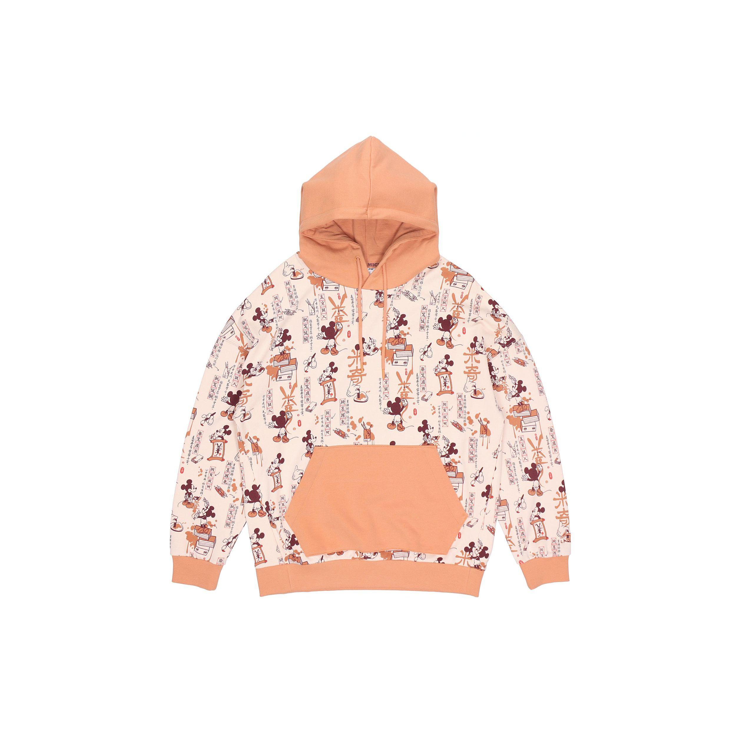 Li-Ning X Disney Joint Fashion Series, свободная толстовка с принтом Микки, мужские топы, маниока-абрикос, AWDR133-1 XL
