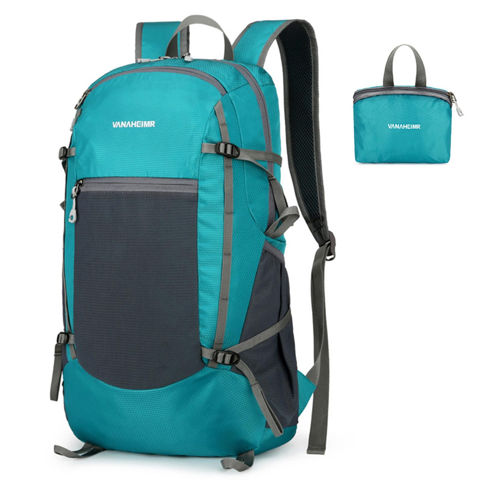 Легкий складной рюкзак Водостойкий компактный дорожный рюкзак Daypack для мужчин и женщин озеро синий