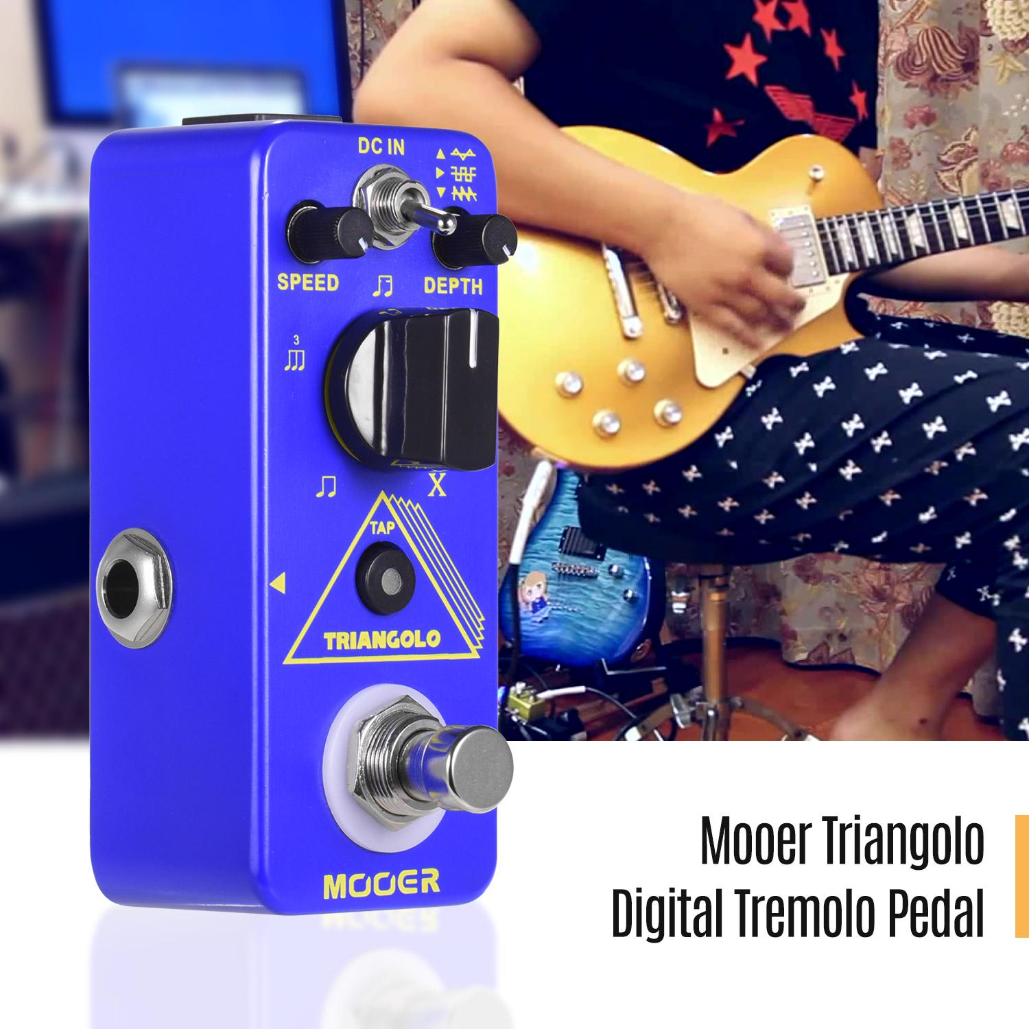 Цифровая педаль тремоло Mooer Triangolo, педаль эффектов для электрогитары, серия True Bypass Micro Compact синий
