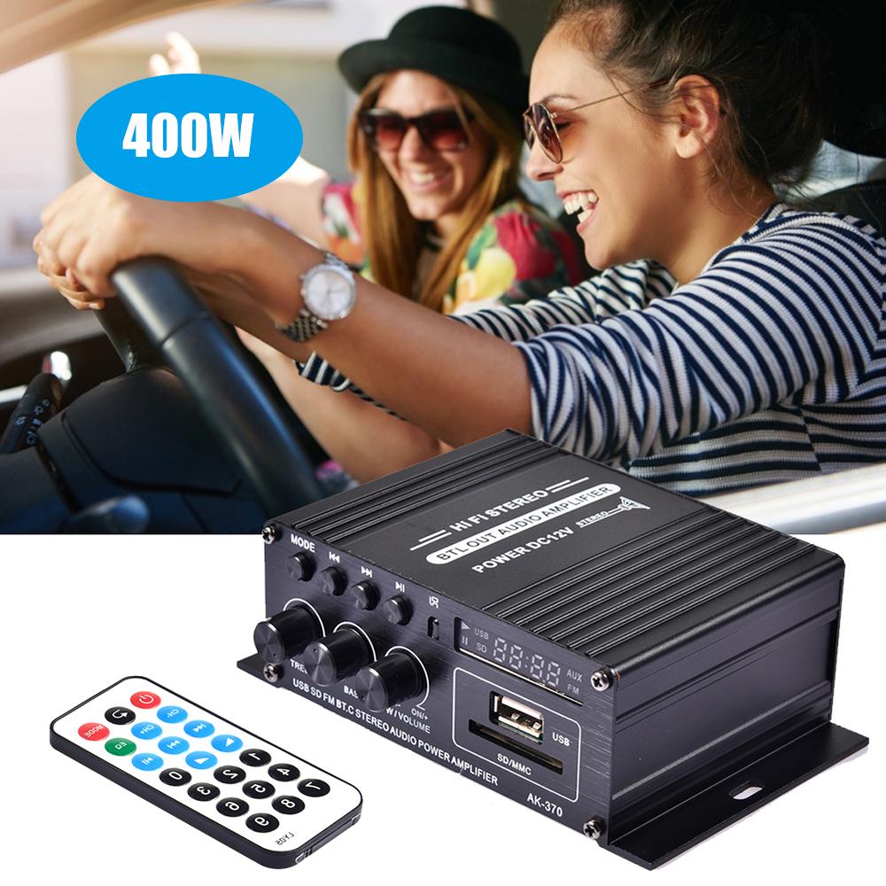  400 Вт DC12V BT усилитель HiFi автомобильный стерео музыкальный приемник FM MP3 усилитель мощности AK170