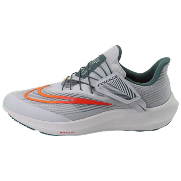 Мужские кроссовки Nike Air Zoom Pegasus 39 FlyEase Pure Platinum Total Orange серые, минерально-сланцевые, ярко-ель DJ7381-002 40