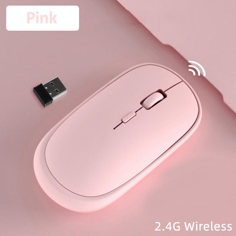 Беспроводная USB-мышь 2,4 ГГц, бесшумная эргономичная компьютерная мышь для Mac, планшета, Macbook Air, ноутбука, ПК, USB-игровая мышь, домашний офис розовый