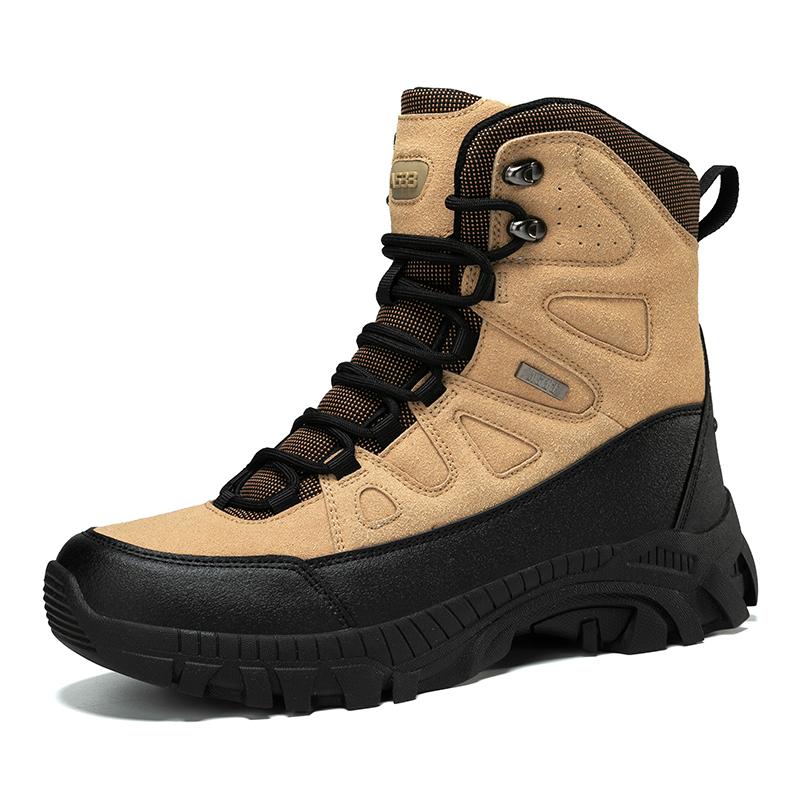 TUINANLE Desert Hiking Boots Mens High Top Outdoor Climbing Mountaineering Shoes Men Platform Boots 39 чёрный