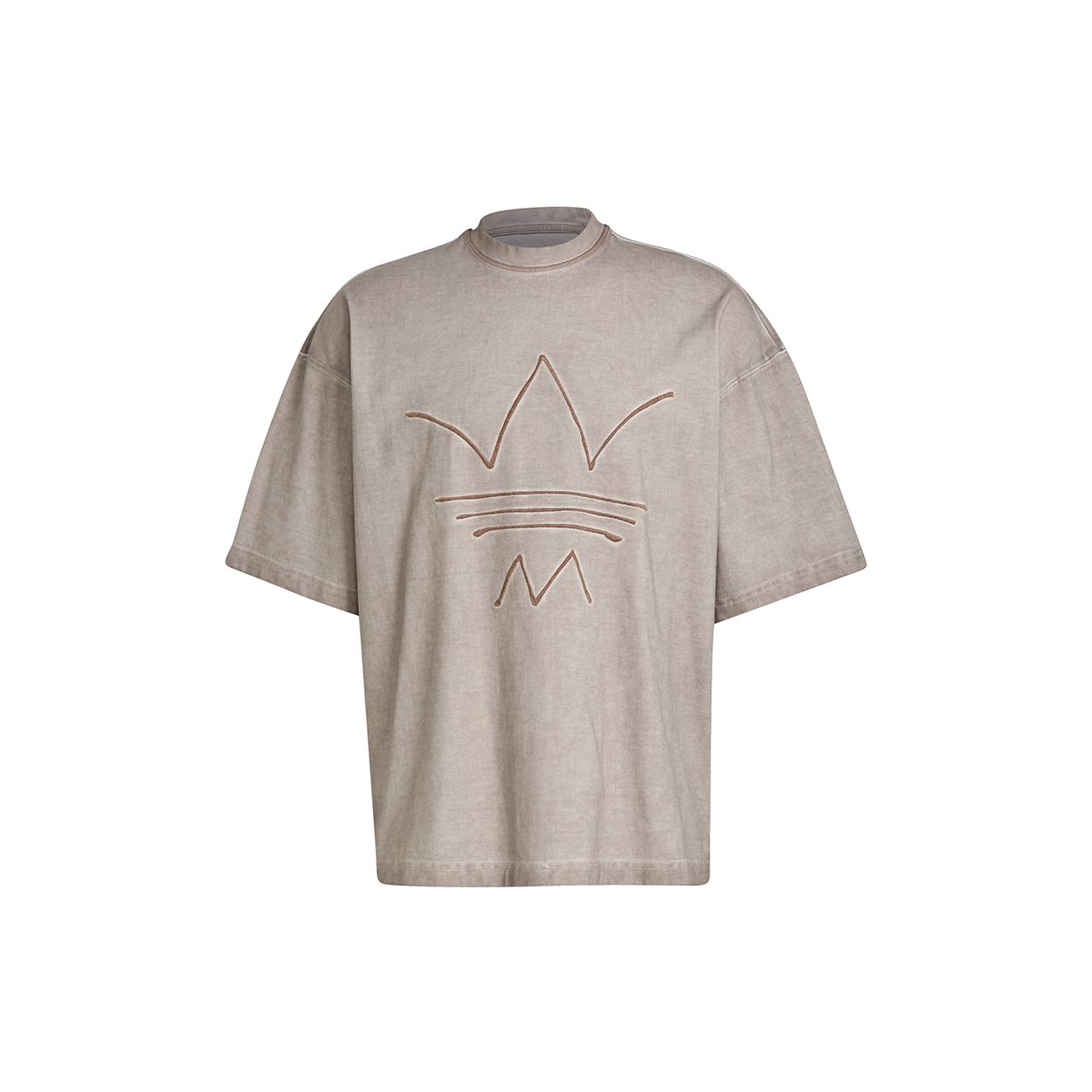Adidas Originals Свободная спортивная футболка с абстрактной вышивкой и круглым вырезом, мужские топы, натуральный GN3300 XS