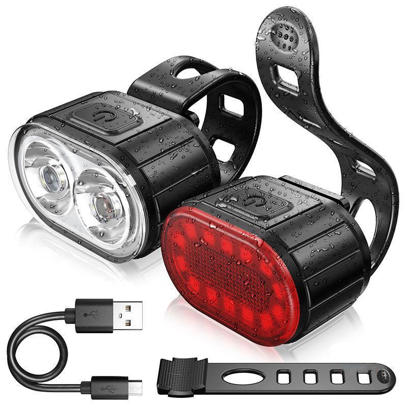 Велосипедные аксессуары  Joom USB аккумуляторная светодиодная передняя и задняя велосипедная фара, велосипедный задний фонарь, велосипедный фонарь, лампа белый