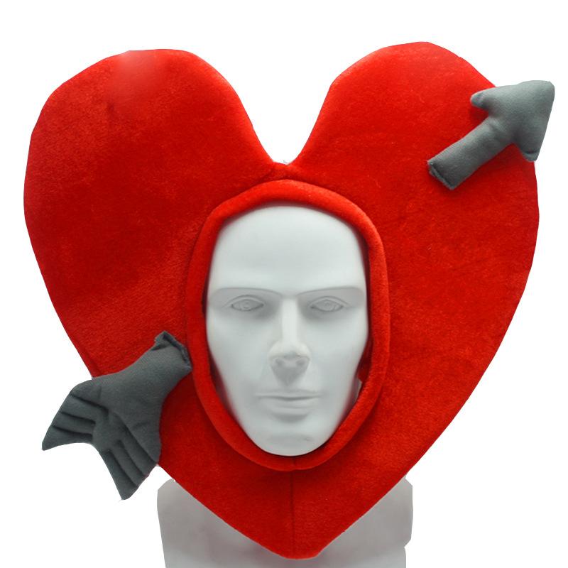 Мультяшный плюшевый головной убор Love Peach, забавная теплая шапка со стрелой Купидона, реквизит для фотосессий и вечеринок One size