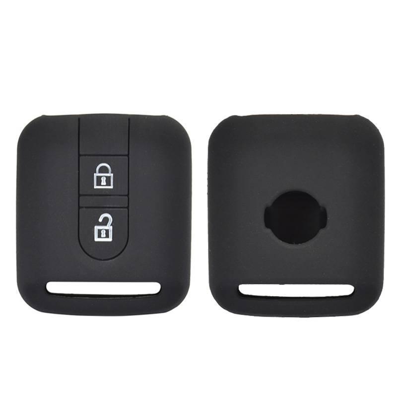 Силиконовый чехол для ключей с 2 ​​кнопками для Nissan Qashqai Micra Navara Almera Cabstar, брелок для ключей, карманный чехол Only Silicone Cover красный