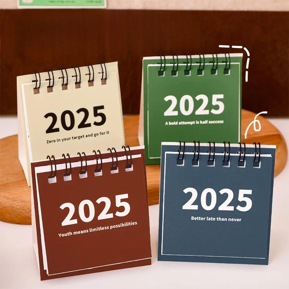 Простой мини-календарь 2025 года для офиса, школы, календаря, настольного календаря, ежемесячного планировщика, настольных принадлежностей, канцелярских принадлежностей для домашнего офиса