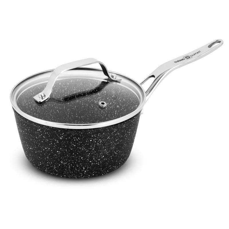 Кастрюли Casserole Aluminium Forge 20cm 2.2l Effet Pierre Couvercle Verre Tfi Hight_cas20tfi Durand Dupont