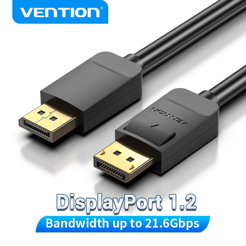 Кабель Vention DisplayPort 4K 60 Гц Кабель DisplayPort-DisplayPort для видео ПК, ноутбука, ТВ-проектора, кабель Display Port 1,2 DP 1m чёрный