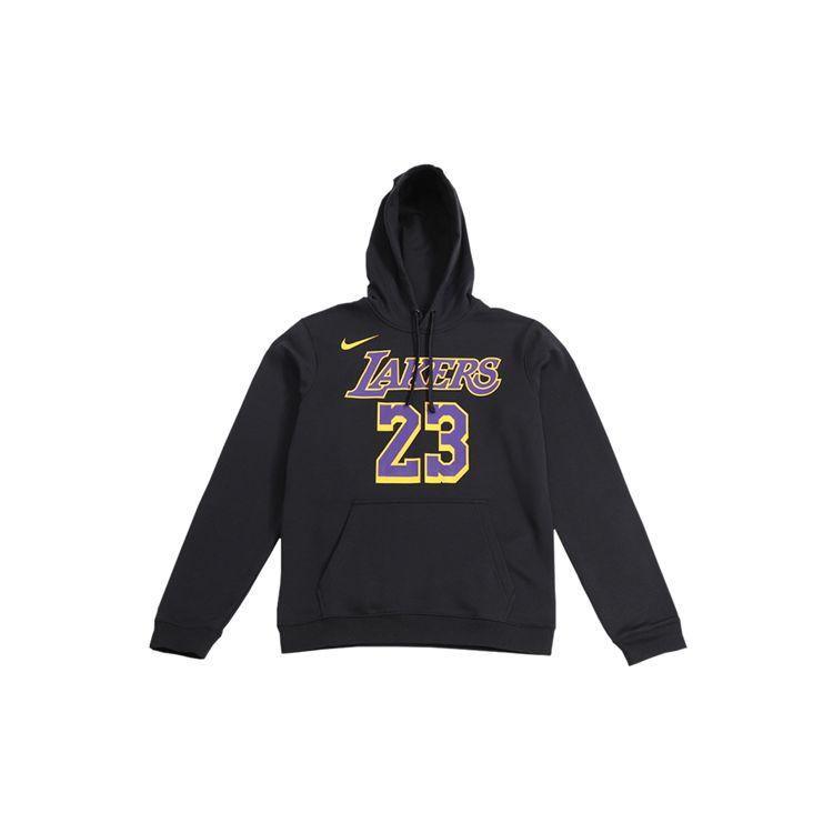 Мужские флисовые пуловеры с капюшоном Nike Los Angeles Lakers Lebron James черного цвета AV0401-010 M