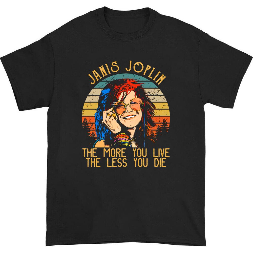 Черная футболка унисекс Janis Joplin The More You Live S