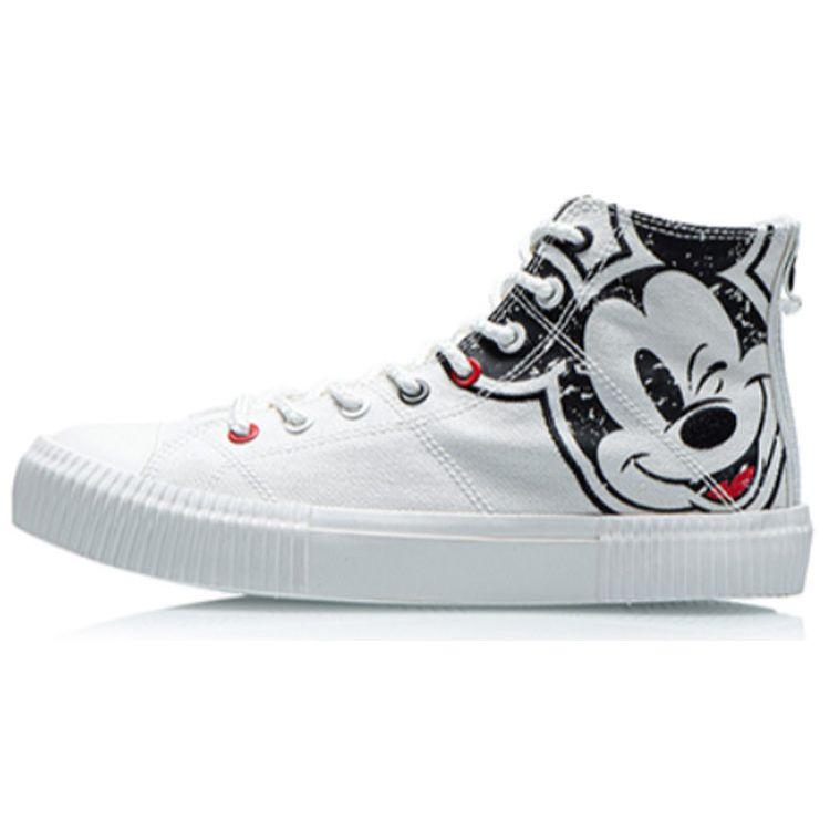 Li Ning Disney Collaboration Дышащие высокие кроссовки для скейтбординга Женские кроссовки Белые Черные AGCR284-2 38⅓