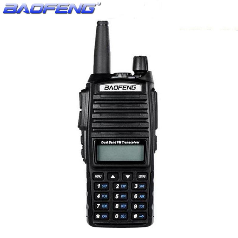 Рации и аксессуары Ручной трансивер Baofeng UV-82, 1 шт., с ЖК-дисплеем, FM-радиоприемник, 128 каналов, CB-радио, двойная батарея, светодиодный фонарик, рация EU PLUG чёрный