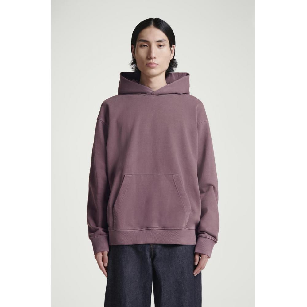 Cos Япония стираный хлопок джерси толстовка с капюшоном purple/M