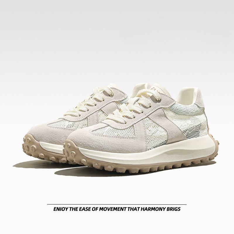 Forrest Gump Shoes Женские однобортные туфли с толстой подошвой Легкие женские туфли Кроссовки Сетчатые белые туфли 35 бежевый