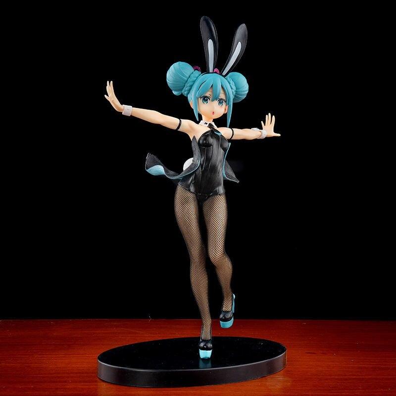 Аниме экшн-фигурка, оригинальный кролик Furyu Miku, черный кролик, декоративная модель, украшения, подарки на день рождения, игрушки, чулки Miku 31cm