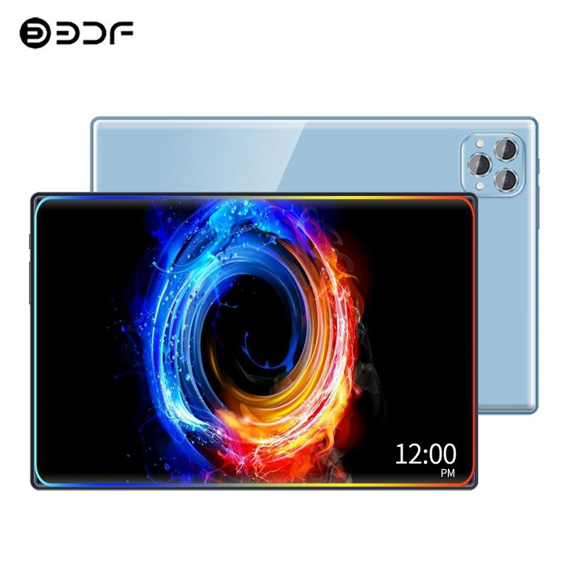  Планшет BDF P50, 10,1 дюйма, 8 ГБ + 256 ГБ, Android12, планшетный ПК, компьютер EU Plug чёрный