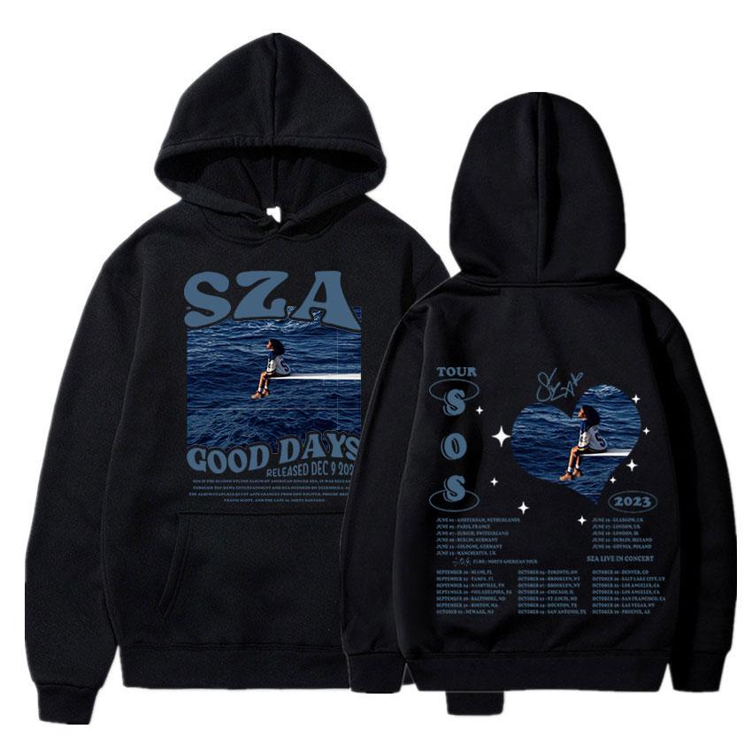 SZA SOS Good Days Толстовка 2023 Концертный тур Унисекс Женская одежда Модные толстовки с капюшоном в стиле хип-хоп Oversize Толстовки с капюшоном Уличная одежда XL