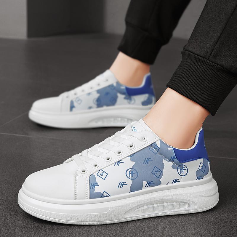 Men s Shoes 2024 New Trend Fashion Versatile Thick Sole Comfortable Small White Board Shoes Casual Sports Trendy Shoes 39 чёрный