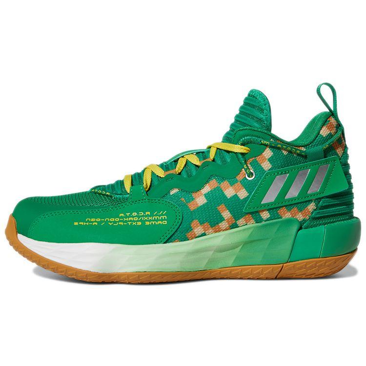 Adidas Dame 7 EXTPLY Team Зеленые мужские кроссовки серебристо-металлик Mesa H69011 44⅔