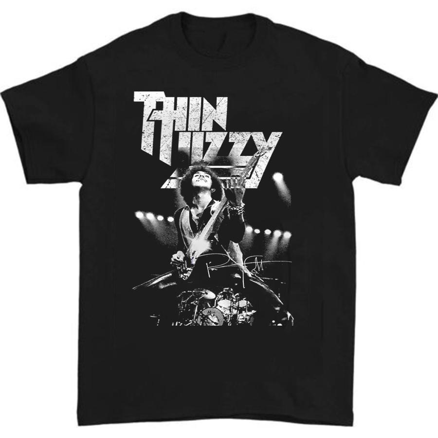 Горячая тонкая футболка унисекс с надписью Lizzy Phil Lynott Signature Black Fans K2545 S