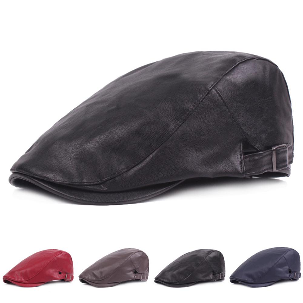   Joom Мужская кожаная шляпа для гольфа Ivy Tan WAX Bunnet, берет газетчика, плоская кепка Cabbie Gatsby Black