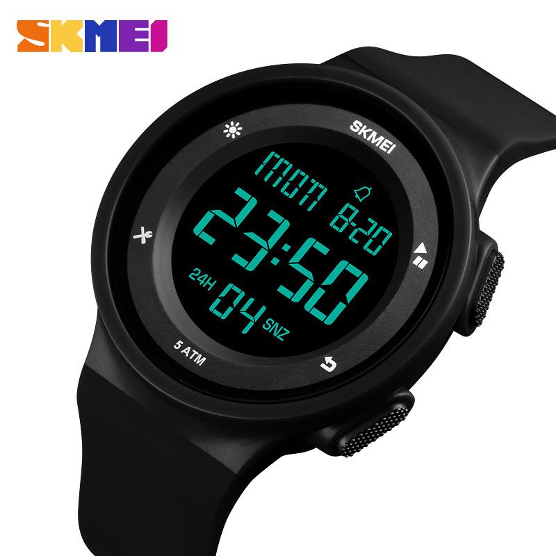 Moment Beauty Outdoor Sports Силиконовый пояс для пары Электронные часы, многофункциональные водонепроницаемые тонкие модные студенческие часы зелёный