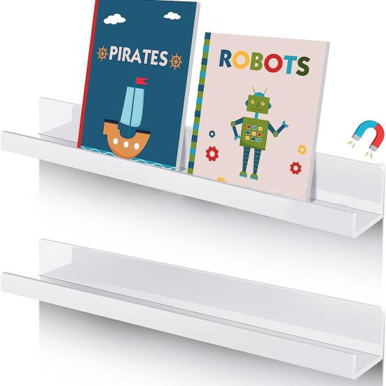 Подставки для книг Книжная полка, акриловая, сильная магнитная книжная полка с держателем для ручек, сохраняет порядок, легко чистится, книжная полка, офисные принадлежности прозрачный