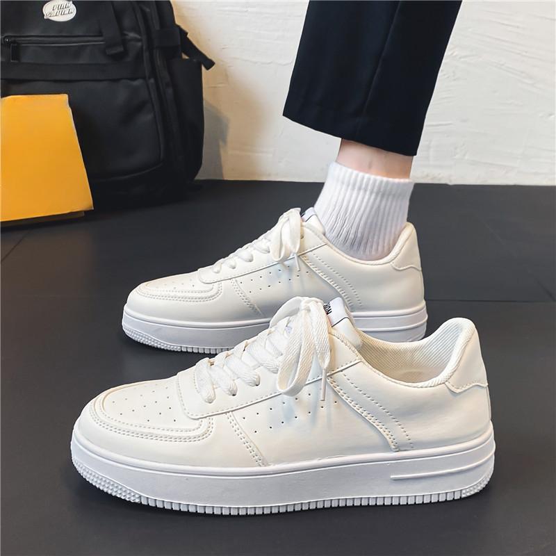 Удобные модные туфли Plate Shoes, мужские летние дышащие спортивные повседневные теннисные туфли для подростков, однотонные, маленькие белые мужские туфли 39