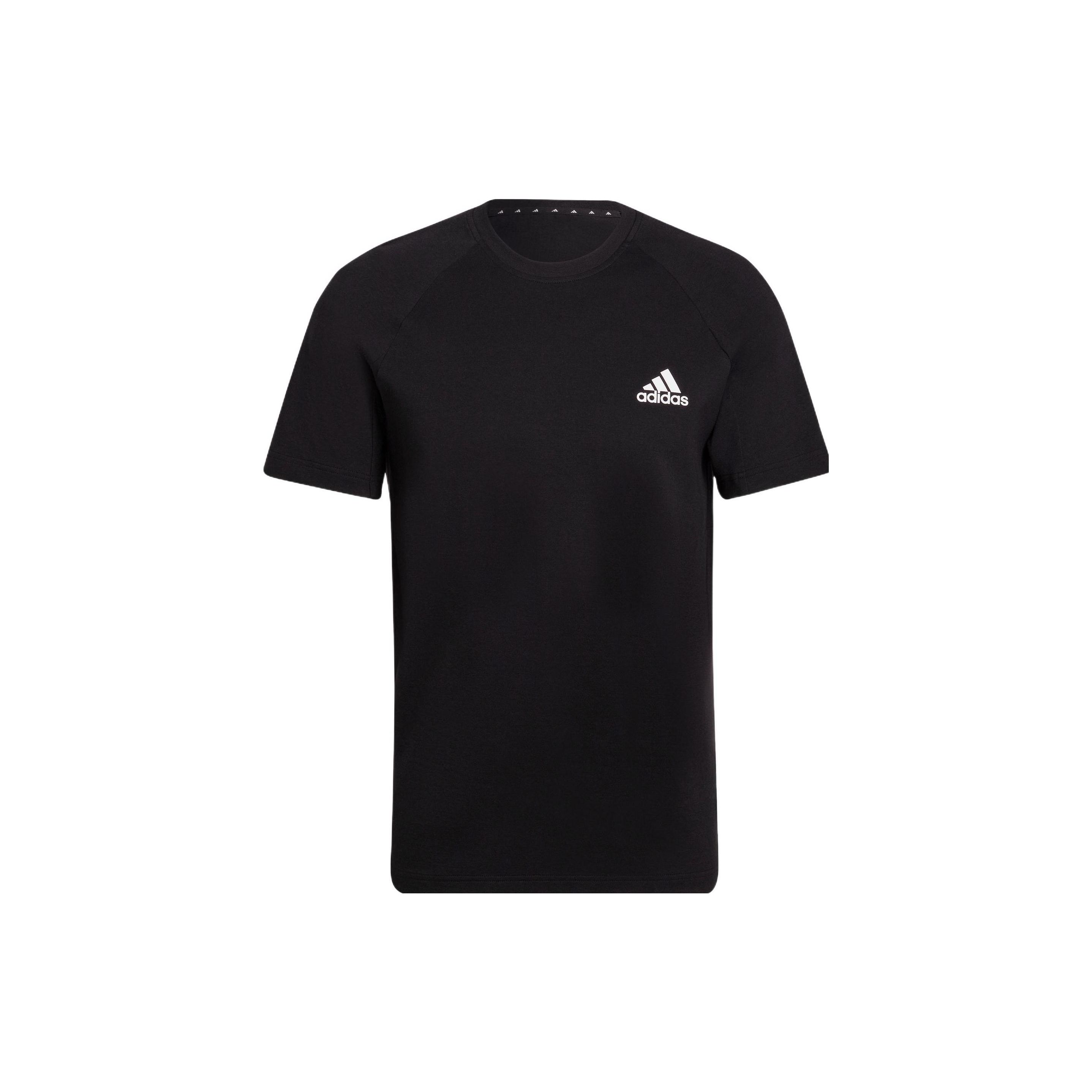 Adidas сплошной цвет логотип повседневная спортивная футболка с коротким рукавом мужские топы черный HE2238 S