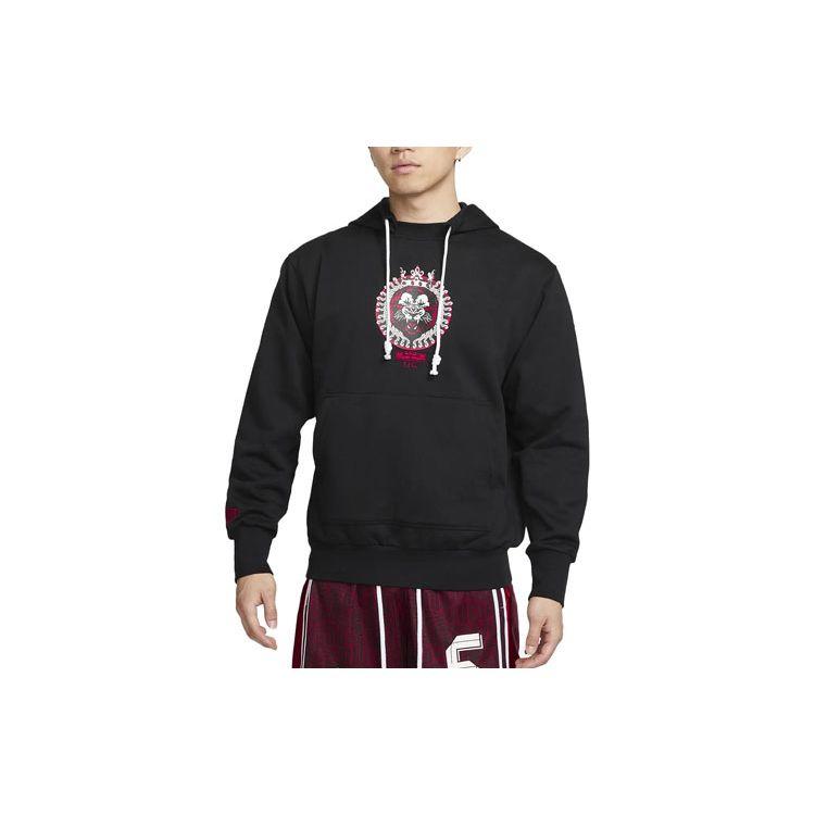 Nike Мужская толстовка с капюшоном и карманом с узором и принтом, черная DV9942-010 XL