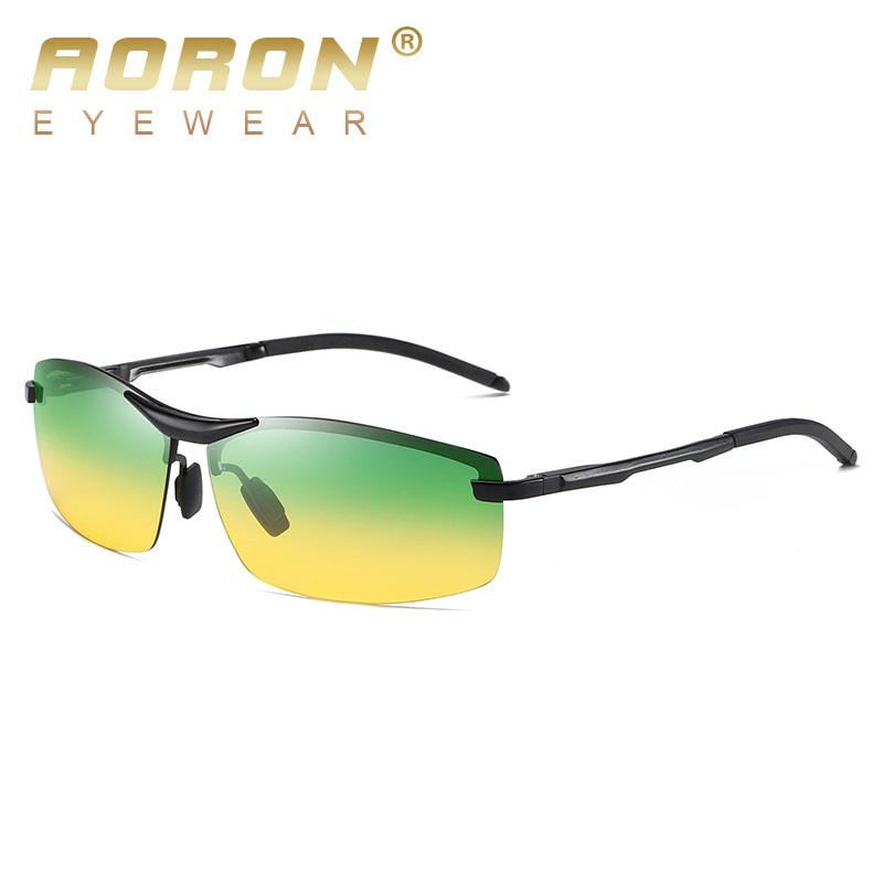 AORON Fashion Day Night Vision Polarized Sunglasses Goggles Luxury Driving Glasses Eyewear for Men чёрный