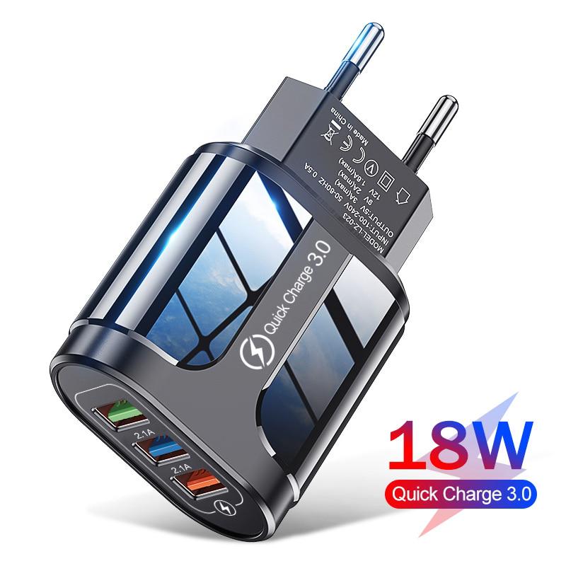 Usb Fast Charger Quick Charge 3.0 4.0 Универсальные настенные зарядные устройства для мобильных телефонов и планшетов для Iphone 11 Samsung Huawei Зарядное устройство EU Black