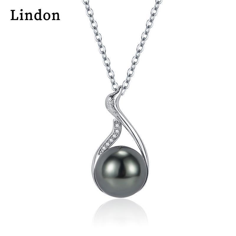 Женское ожерелье Lindon, кулон с цирконом, модный подарок чёрный