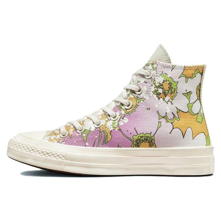 Converse Chuck 70 High Crafted Florals Женские кроссовки розовые Beyond-Pink Olive-Aura A00537C 35