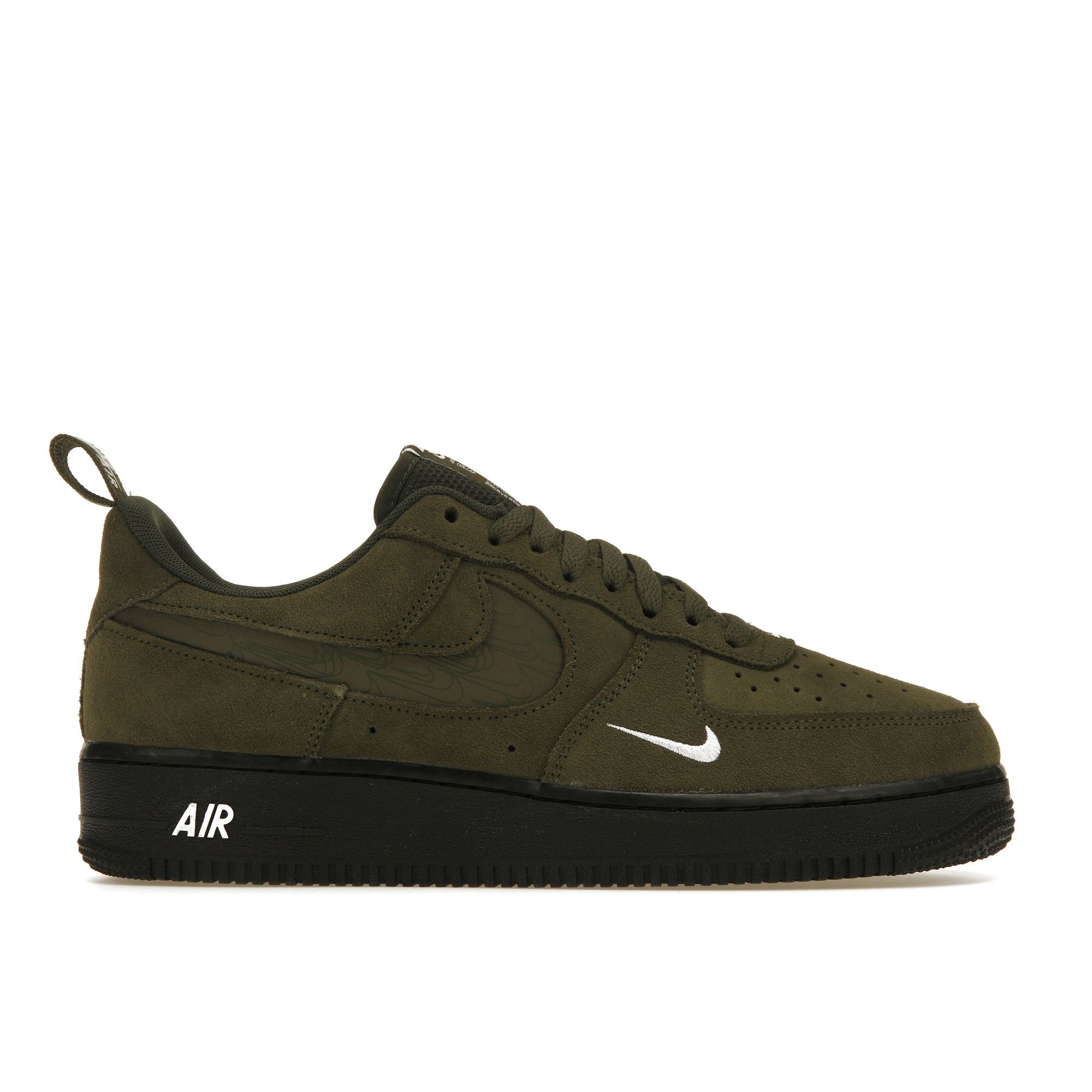 Nike Air Force 1 07 LV8 Reflective Swoosh — мужские кроссовки цвета хаки зеленый белый черный DZ4514-300 44