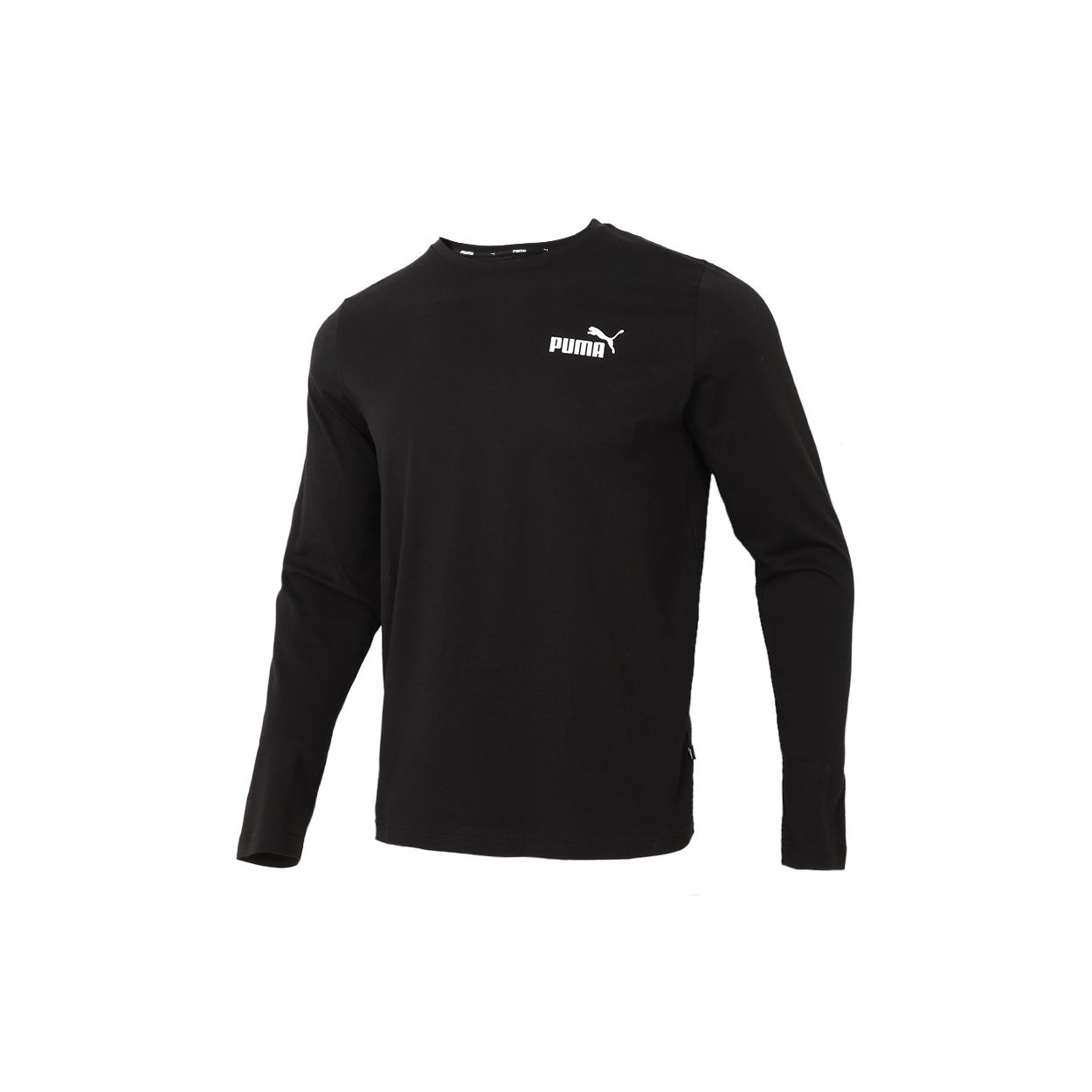 Puma Logo Повседневная спортивная футболка с круглым вырезом и длинным рукавом Мужские топы Черные 845924-01 M