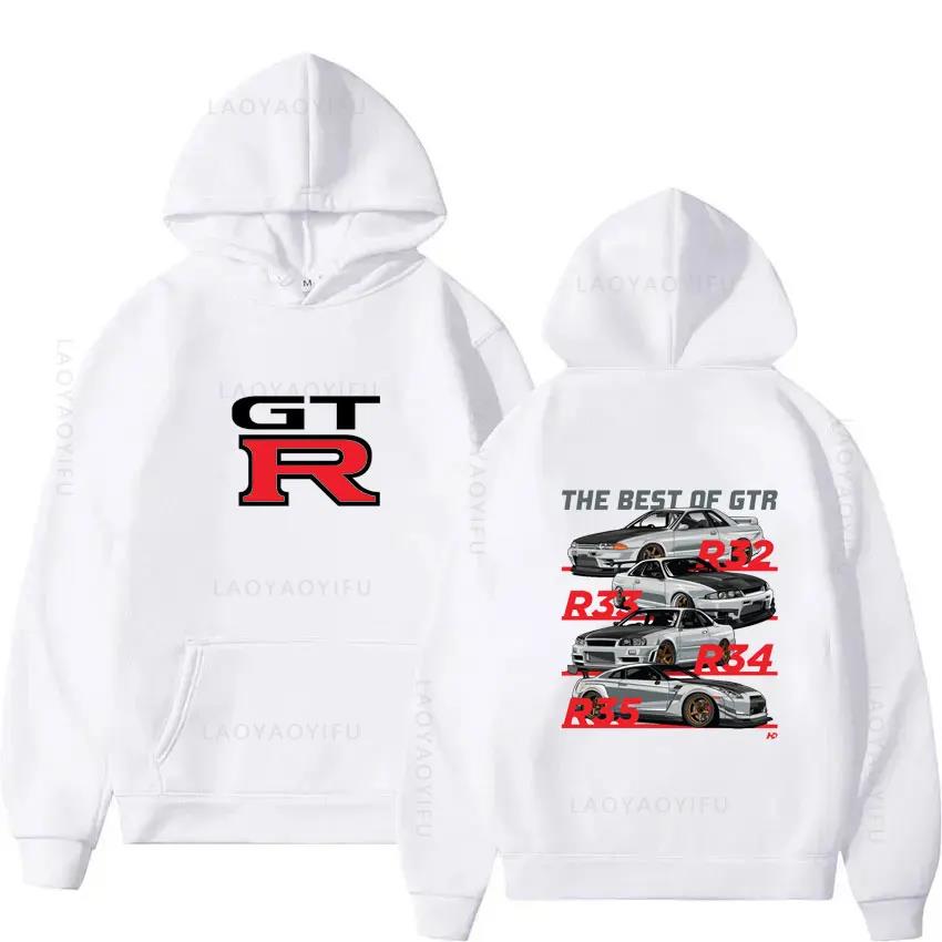 Initial D GTR Skyline R34 Пуловеры Новые толстовки и свитшоты Мужские и Y2k толстовки с капюшоном с графическим принтом Мужская одежда Осень S белый