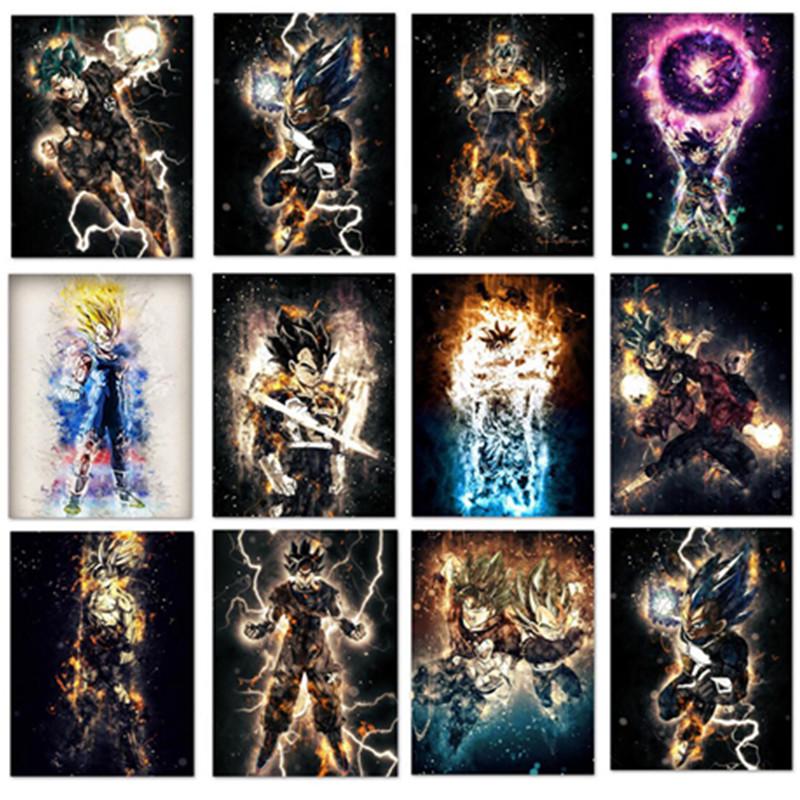 5D DIY Набор для алмазной живописи Super Saiyan Art Алмазная вышивка Стразы Украшения для дома 20x30cm