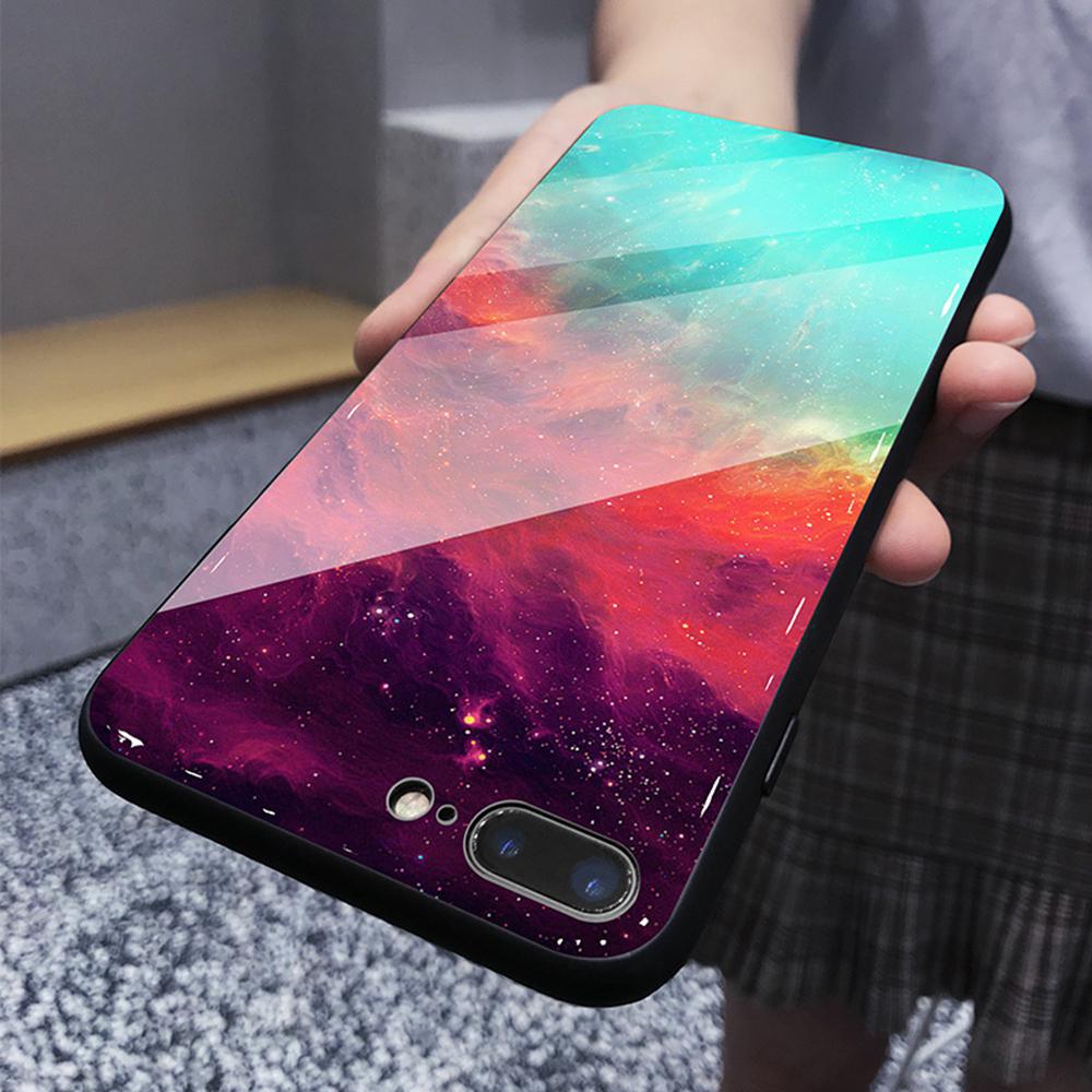 Чехол из закаленного стекла Fantasy Space 9H, защитный жесткий чехол из ТПУ для iPhone, Samsung, Huawei, Xiaomi и т. д. iPhone XR