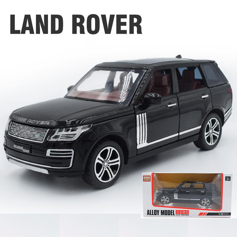 1:32-масштабная модель автомобиля Land Rover Range Rover Suv, с имитацией звука и света, откатная коллекция автомобилей из сплава, украшения, игрушечный автомобиль, подарки для мальчиков 1/32- 16x6x5cm чёрный